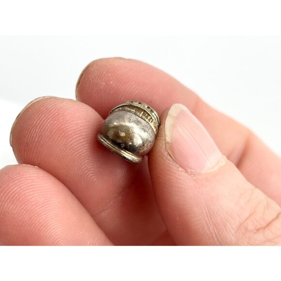 Children's Shoe Silver Toned Rhinestone Accented Vintage Pendant | Charm - Picture 8 of 9